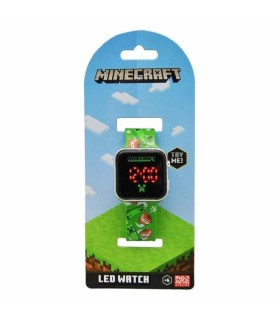 RELOJ LED DIGITAL MINECRAFT VERDE