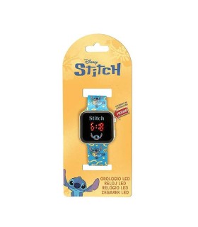 RELOJ LED DIGITAL STITCH AZUL