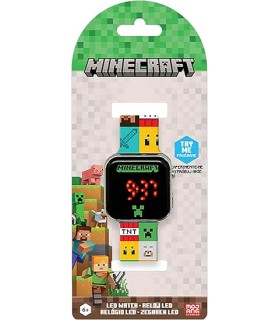 RELOJ LED DIGITAL MINECRAFT COLORES