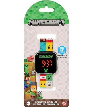 RELOJ LED DIGITAL MINECRAFT COLORES