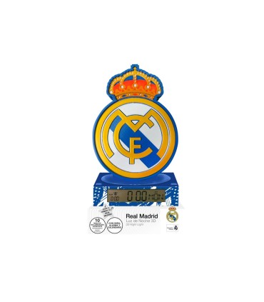 LÁMPARA RELOJ DESPERTADOR 3D REAL MADRID